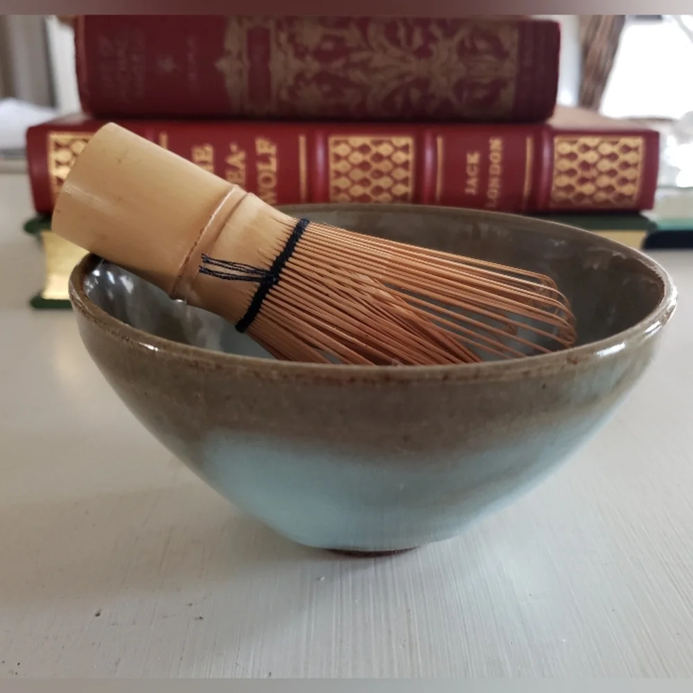 Matcha Tea Bowl With Bamboo Whisk, Not Used